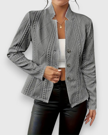 Damski Sweter z Golfem i Warkoczowym Splotem Slim Fit