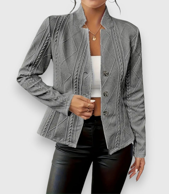 Damski Sweter z Golfem i Warkoczowym Splotem Slim Fit