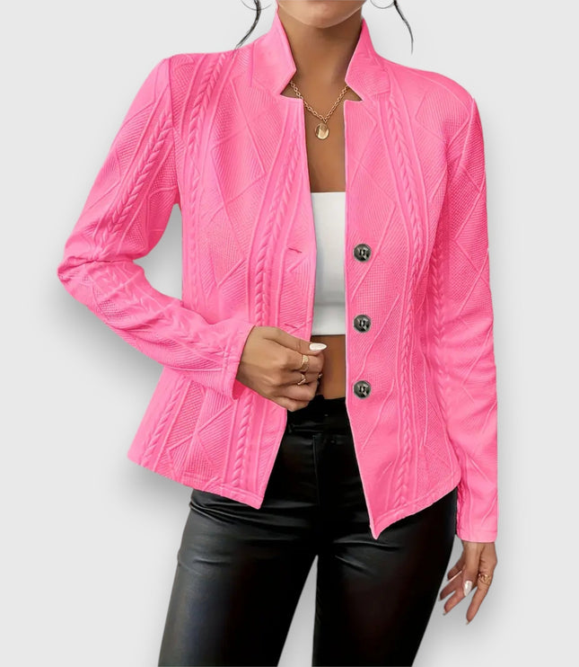 Damski Sweter z Golfem i Warkoczowym Splotem Slim Fit