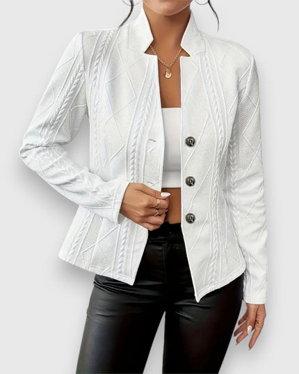 Damski Sweter z Golfem i Warkoczowym Splotem Slim Fit