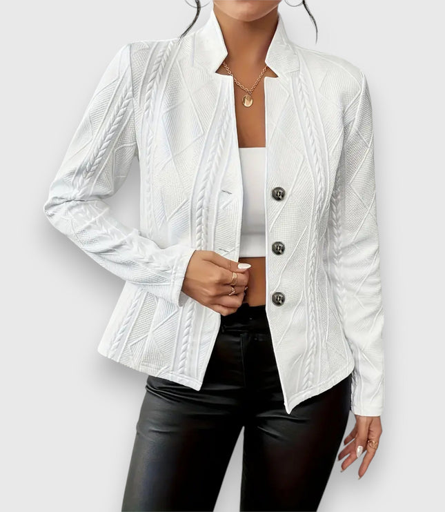 Damski Sweter z Golfem i Warkoczowym Splotem Slim Fit