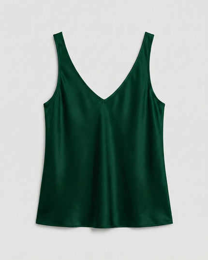 Damski Top Camisole z Dekoltem V na Szerokich Ramiączkach