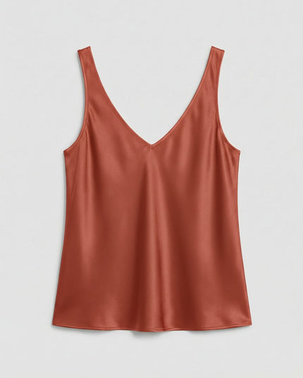 Damski Top Camisole z Dekoltem V na Szerokich Ramiączkach