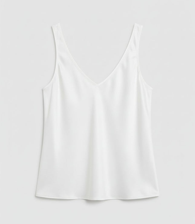 Damski Top Camisole z Dekoltem V na Szerokich Ramiączkach