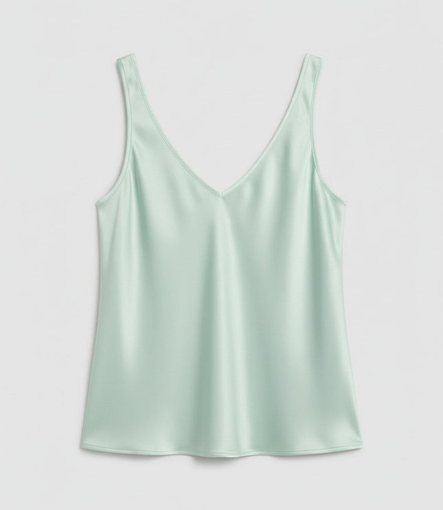 Damski Top Camisole z Dekoltem V na Szerokich Ramiączkach