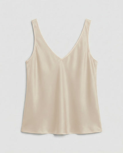 Damski Top Camisole z Dekoltem V na Szerokich Ramiączkach