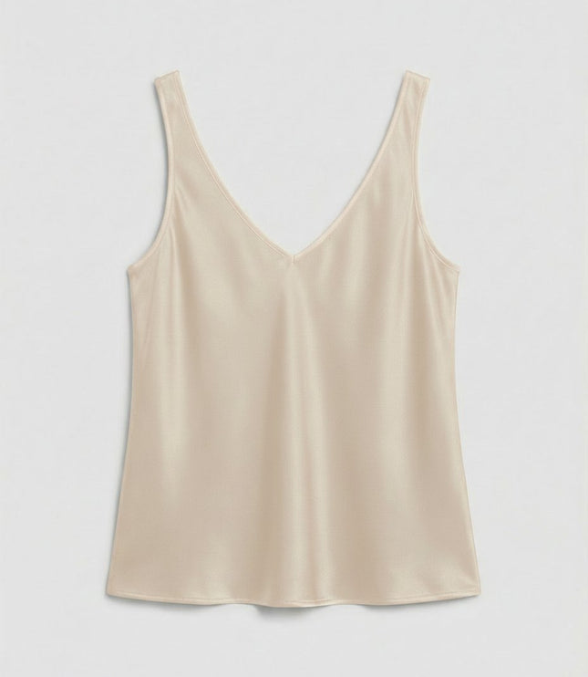 Damski Top Camisole z Dekoltem V na Szerokich Ramiączkach