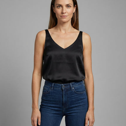 Damski Top Camisole z Dekoltem V na Szerokich Ramiączkach