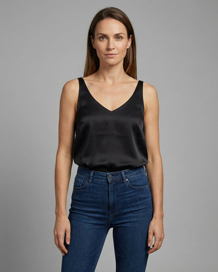 Damski Top Camisole z Dekoltem V na Szerokich Ramiączkach