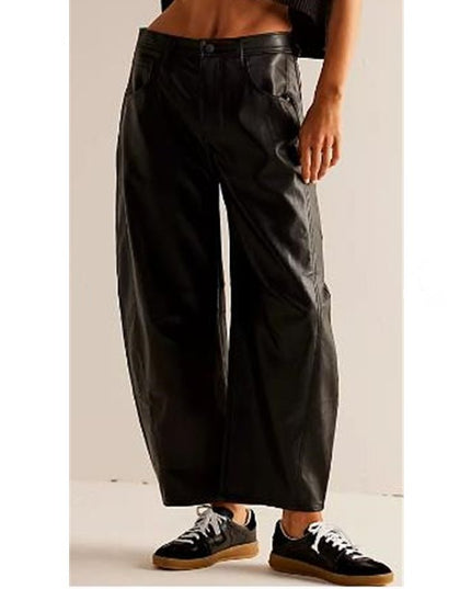 Damskie Jeansy High Waist Barrel Leg Relaxed z Efektem Acid Wash