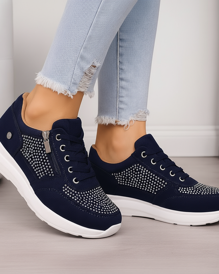 Damskie Ortopedyczne Sneakersy z Zamkiem Lekkie Codzienne Wygodne