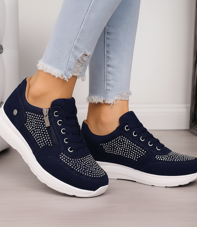 Damskie Ortopedyczne Sneakersy z Zamkiem Lekkie Codzienne Wygodne