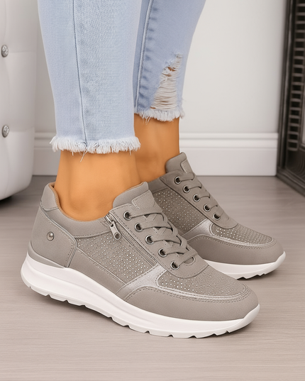 Damskie Ortopedyczne Sneakersy z Zamkiem Lekkie Codzienne Wygodne
