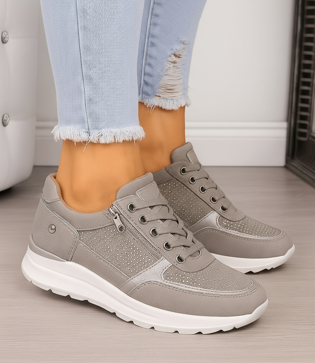 Damskie Ortopedyczne Sneakersy z Zamkiem Lekkie Codzienne Wygodne