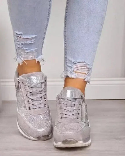 Damskie Ortopedyczne Sneakersy z Zamkiem Lekkie Codzienne Wygodne