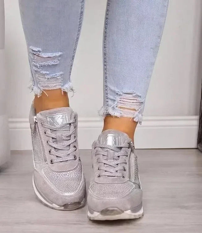 Damskie Ortopedyczne Sneakersy z Zamkiem Lekkie Codzienne Wygodne