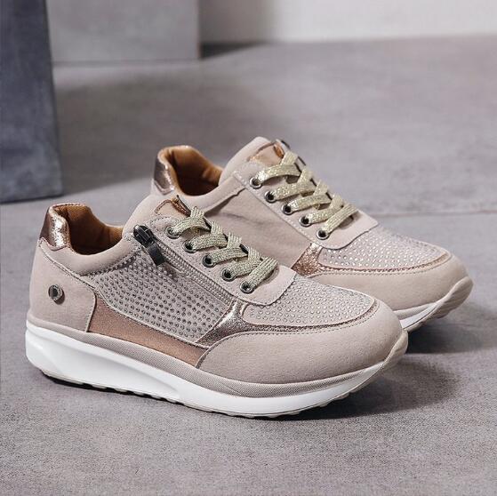 Damskie Ortopedyczne Sneakersy z Zamkiem Lekkie Codzienne Wygodne