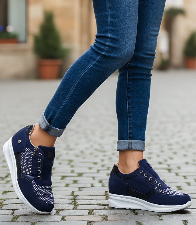 Damskie Ortopedyczne Sneakersy z Zamkiem Lekkie Codzienne Wygodne