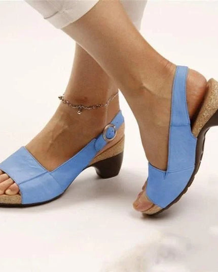 Damskie Sandały Slingback na Słupku z Klamrą Letnie