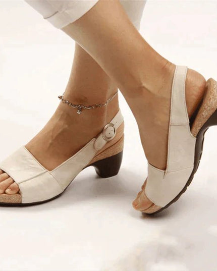 Damskie Sandały Slingback na Słupku z Klamrą Letnie
