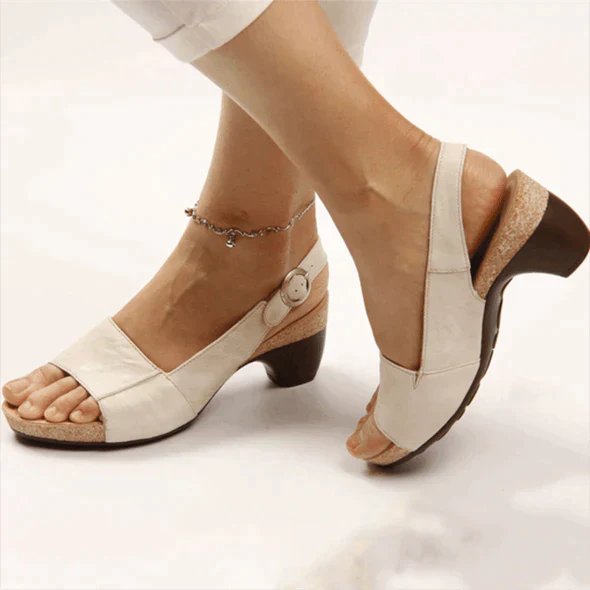 Damskie Sandały Slingback na Słupku z Klamrą Letnie