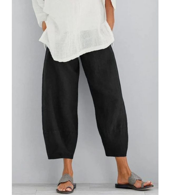 Damskie Spodnie Haremki Cropped z Gumą w Pasie Letnie