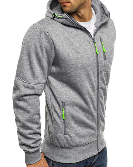 Męska Bluza z Kapturem Rozpinana na Zamek Casualowa Luźna