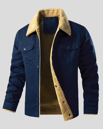 Męska Kurtka Zimowa Termiczna Ocieplana Slim Fit z Zamkiem