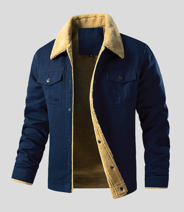 Męska Kurtka Zimowa Termiczna Ocieplana Slim Fit z Zamkiem