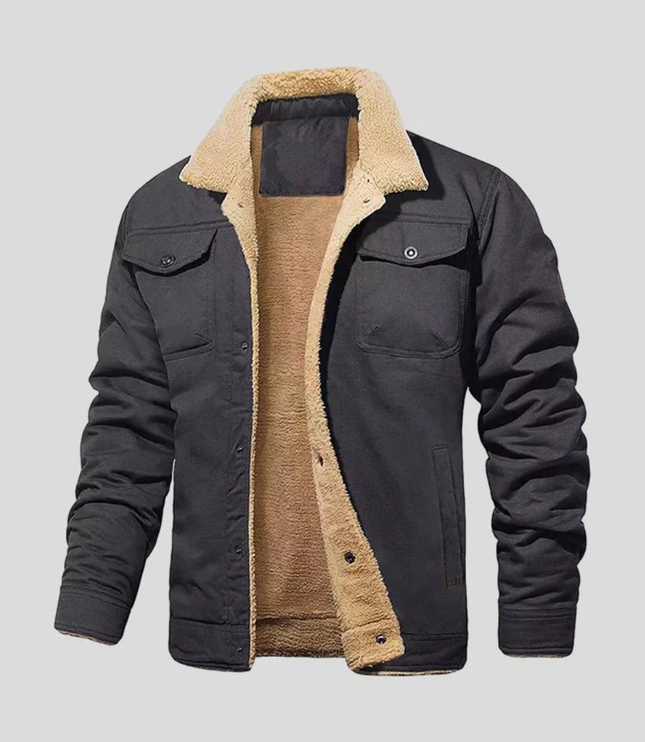 Męska Kurtka Zimowa Termiczna Ocieplana Slim Fit z Zamkiem