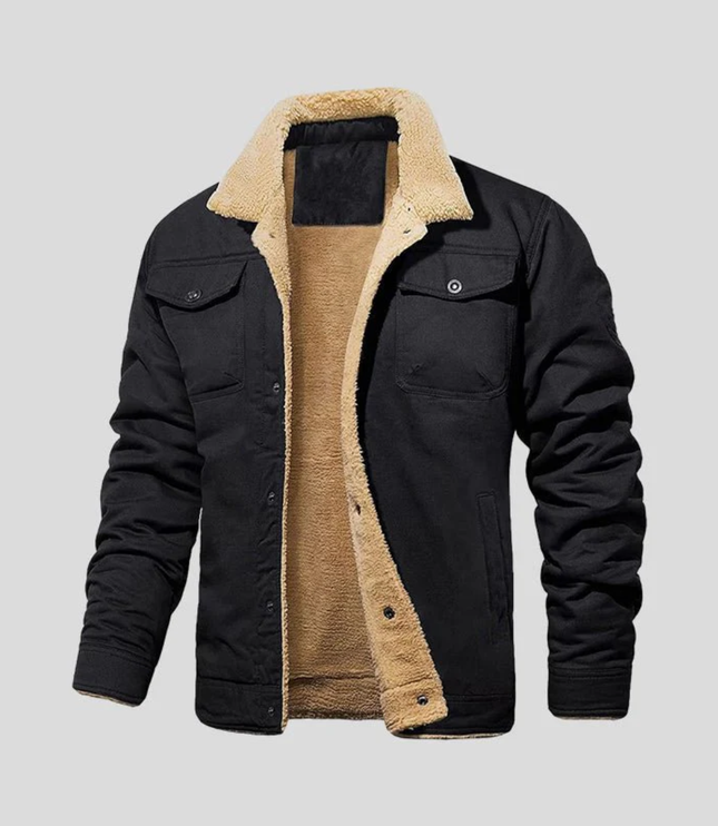 Męska Kurtka Zimowa Termiczna Ocieplana Slim Fit z Zamkiem