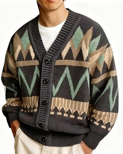 Rufus | Patterned V-Neck Cardigan