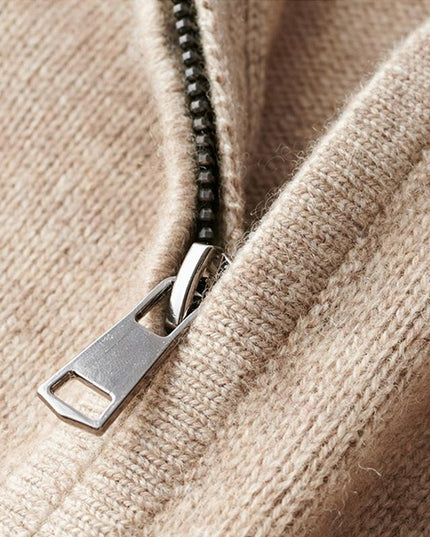 Męski Sweter Dzianinowy z Krótkim Zamkiem Nowoczesny