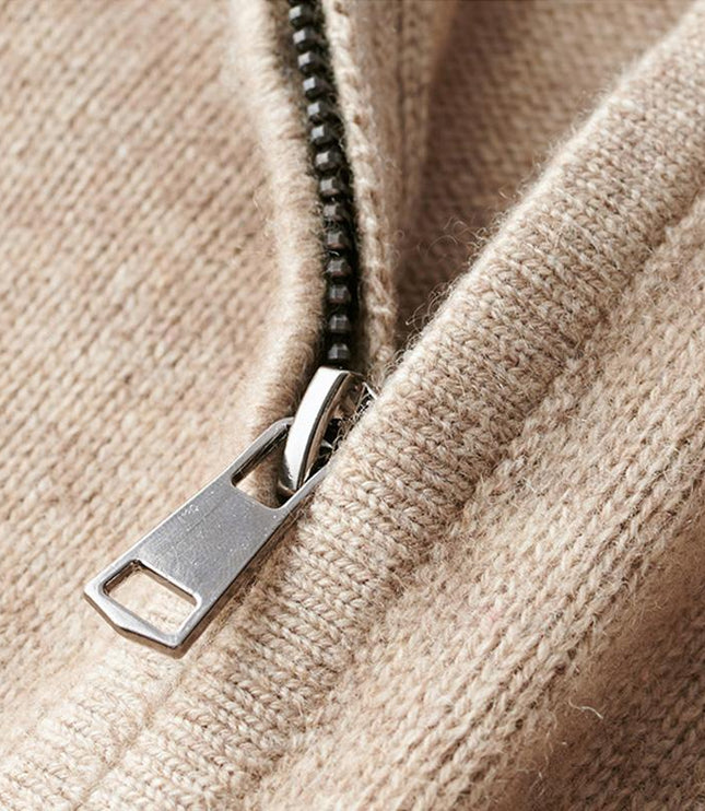 Męski Sweter Dzianinowy z Krótkim Zamkiem Nowoczesny