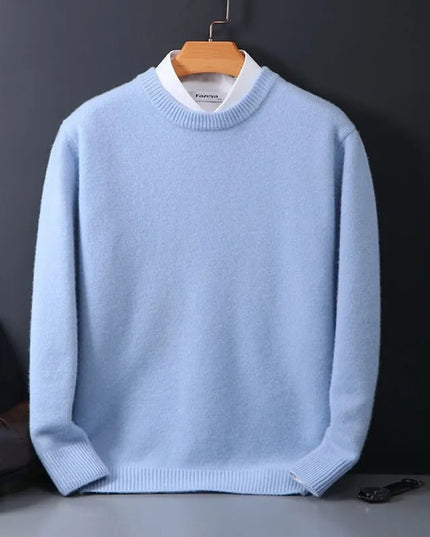 Men's Soft Mohair Crewneck Knit Sweater Pullover
