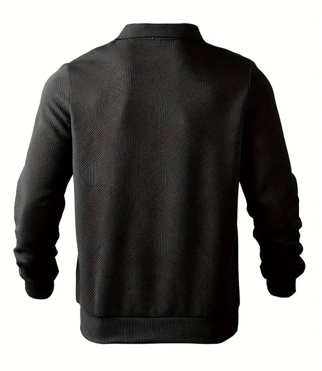 Męski Sweter Oversize w Geometryczny Wzór Dzianinowy