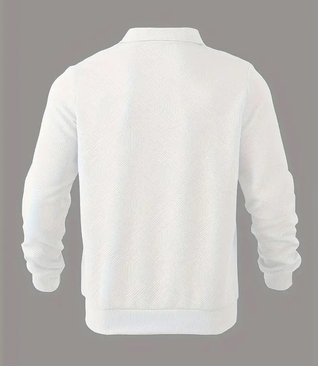 Męski Sweter Oversize w Geometryczny Wzór Dzianinowy