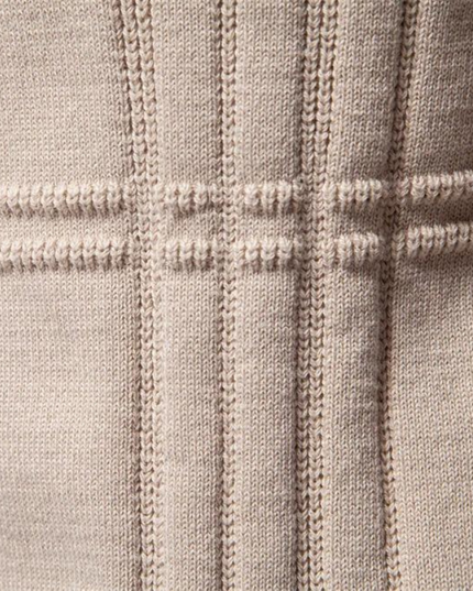 Męski Sweter w Drobne Paski Dzianinowy na Zimę Ciepły