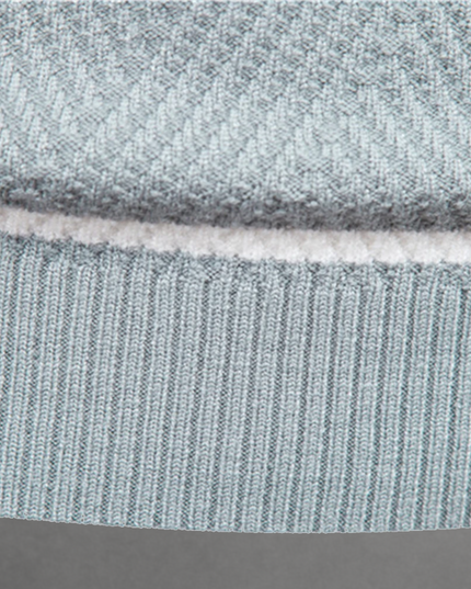 Męski Sweter w Paski Dzianinowy z Okrągłym Dekoltem
