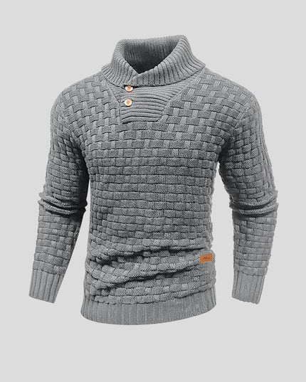 Męski Sweter z Wysokim Kołnierzem Dzianinowy Klasyczny