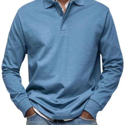 Męska Koszulka Polo Elegancka z Długim Rękawem Longsleeve