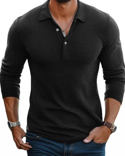 Męska Koszulka Polo Slim Fit z Długim Rękawem