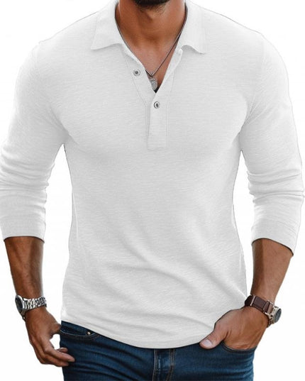 Męska Koszulka Polo Slim Fit z Długim Rękawem