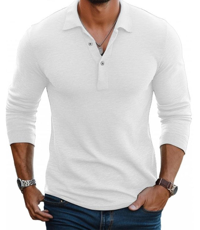 Męska Koszulka Polo Slim Fit z Długim Rękawem