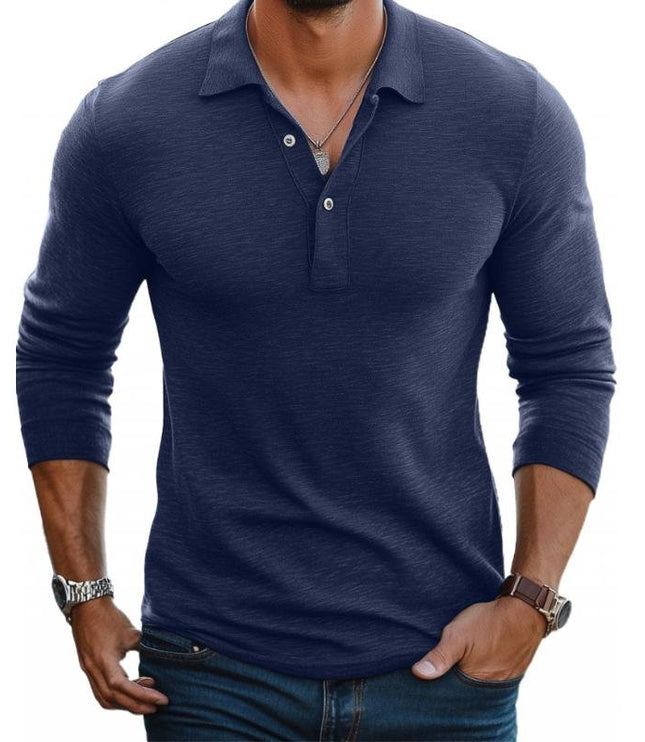 Męska Koszulka Polo Slim Fit z Długim Rękawem