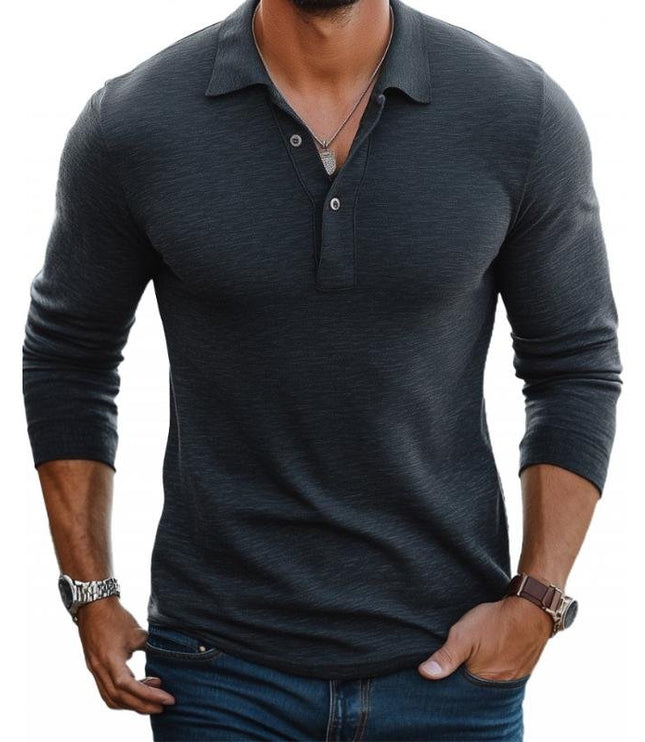 Męska Koszulka Polo Slim Fit z Długim Rękawem