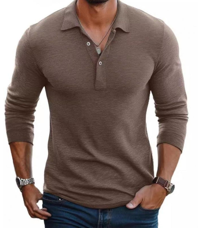 Męska Koszulka Polo Slim Fit z Długim Rękawem
