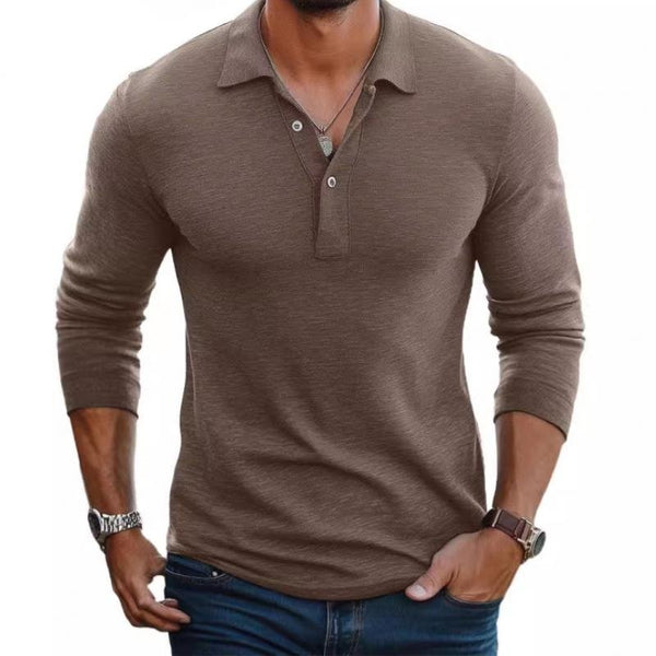 Męska Koszulka Polo Slim Fit z Długim Rękawem
