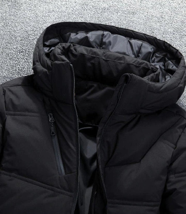 Herren Winterjacke Gefütterte Kapuzenjacke Abnehmbarer Kapuze Polyester