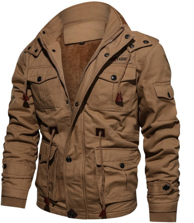 Men's Warm Waterproof Winter Jacket with Fleece Lining